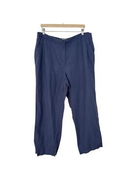 L.L Bean Women’s 100% Linen Blue Pants Size 20M Tall